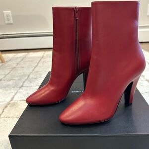 Saint Laurent Red Ankle Booties